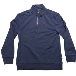 Tommy Bahama Boys Quarter Zip Pullover Sweatshirt Size M‎ (7/8) Blue Preppy